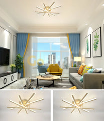 Lustra LED 95W cu Telecomanda Zang 3 Tipuri de Lumini Auriu