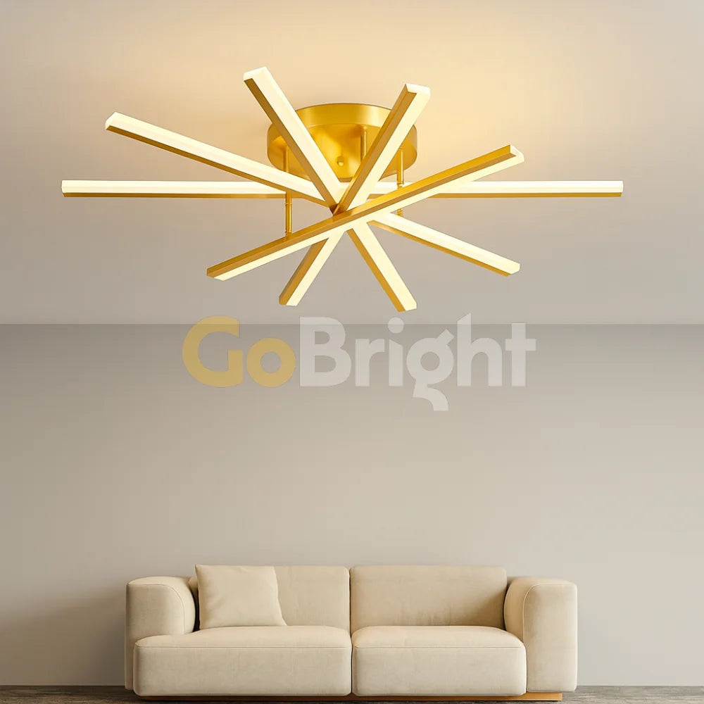 Lustra LED 95W cu Telecomanda Zang 3 Tipuri de Lumini Auriu