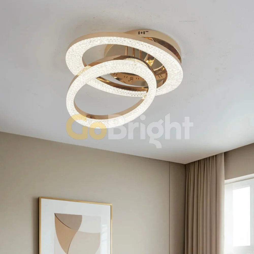 Lustra LED 96W cu Telecomanda Safir 3 Tipuri de Lumini Auriu