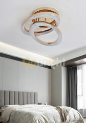 Lustra LED 96W cu Telecomanda Safir 3 Tipuri de Lumini Auriu