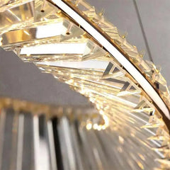 Pendul LED Diametru 40cm 48W Cristal cu Telecomanda Crystal 3 Tipuri de Lumini Auriu