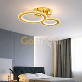 Lustra LED Cristale 94W 3 Tipuri de Lumini Auriu
