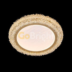 Lustra LED Crystal 45cm cu Telecomanda 3 Tipuri de Lumini 70W Auriu