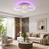 Lustra LED Crystal RGB Diametru 60cm 138W Crom