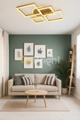 Lustra LED cu Telecomanda Azele 3 Tipuri de Lumini 200W Auriu