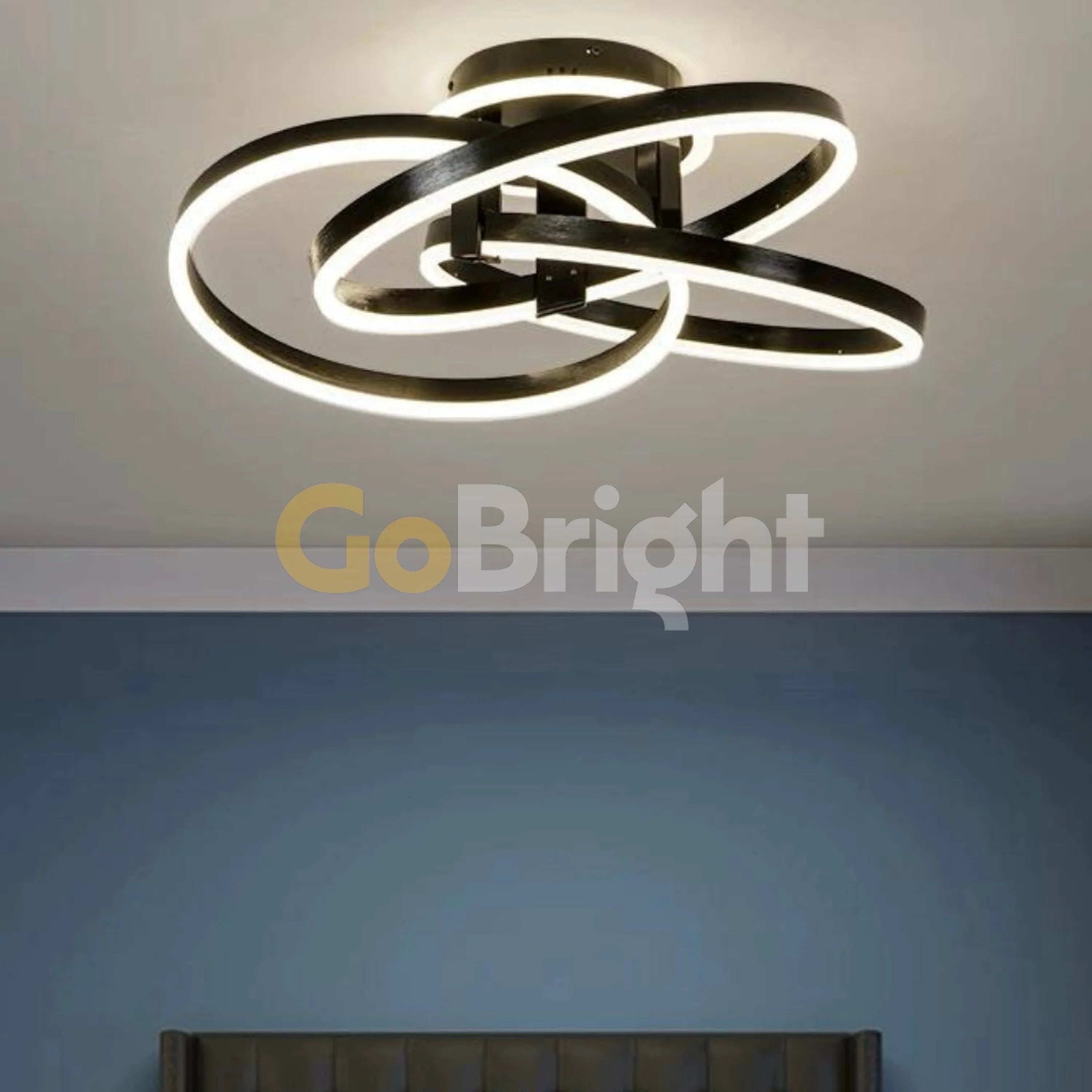 Lustra LED cu Telecomanda Azele 3 Tipuri de Lumini 240W Negru