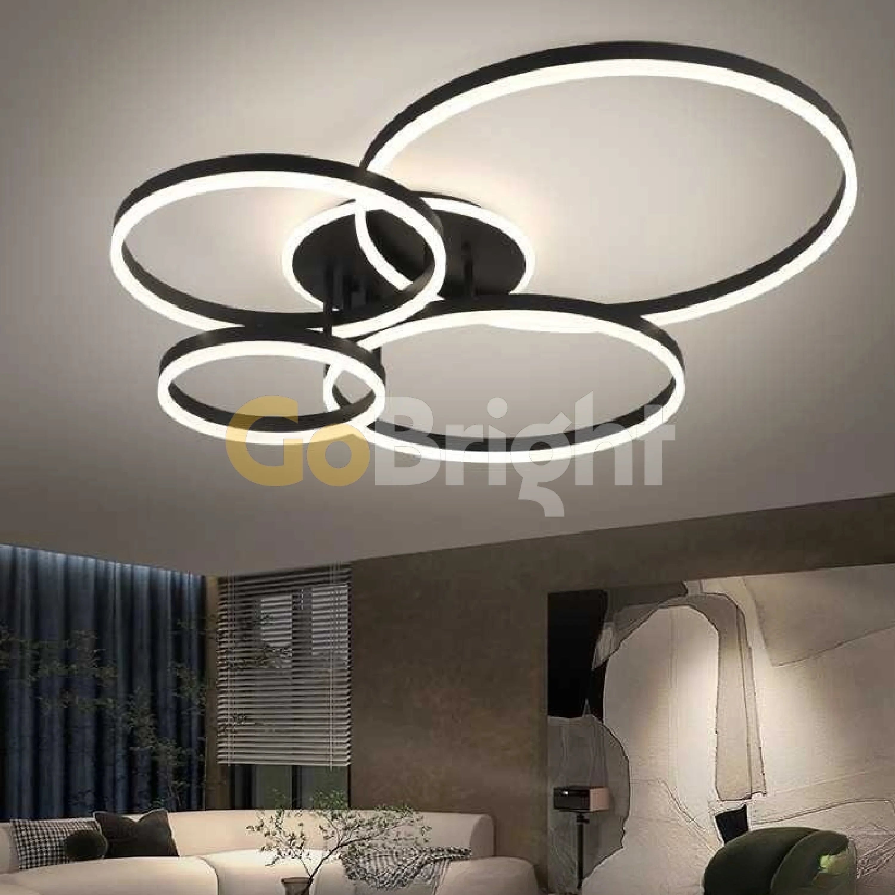 Lustra LED cu Telecomanda Azele 3 Tipuri de Lumini 360W Negru
