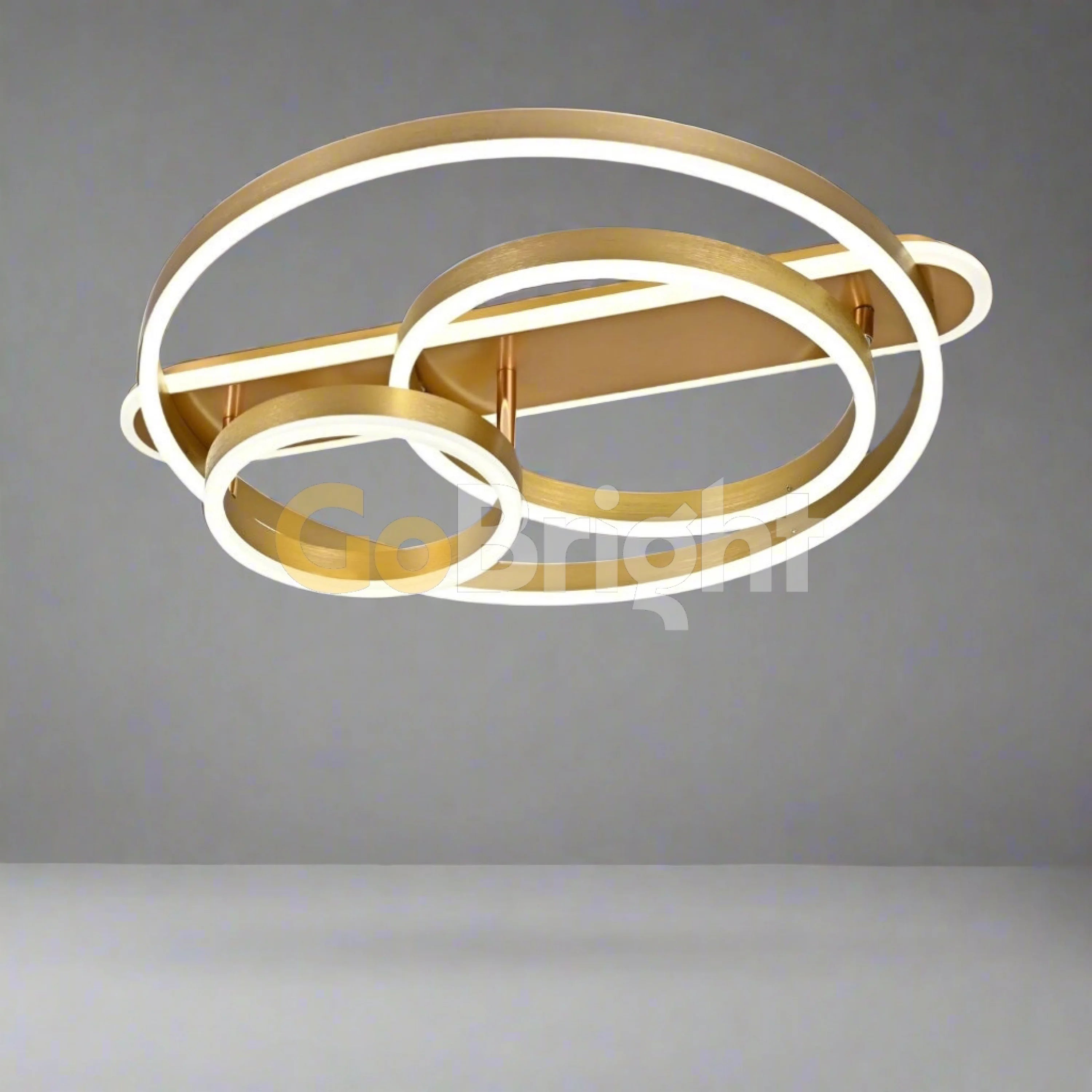 Lustra LED cu Telecomanda Azele 3 Tipuri de Lumini 80W Auriu