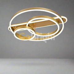 Lustra LED cu Telecomanda Azele 3 Tipuri de Lumini 80W Auriu