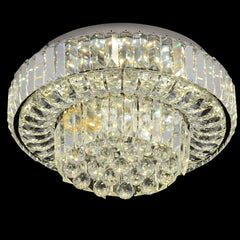 Lustra LED cu Telecomanda Crystal 3 Tipuri de Lumini Diametru 40cm 100W Crom