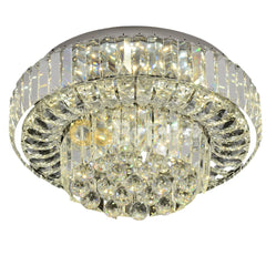 Lustra LED cu Telecomanda Crystal 3 Tipuri de Lumini Diametru 40cm 100W Crom