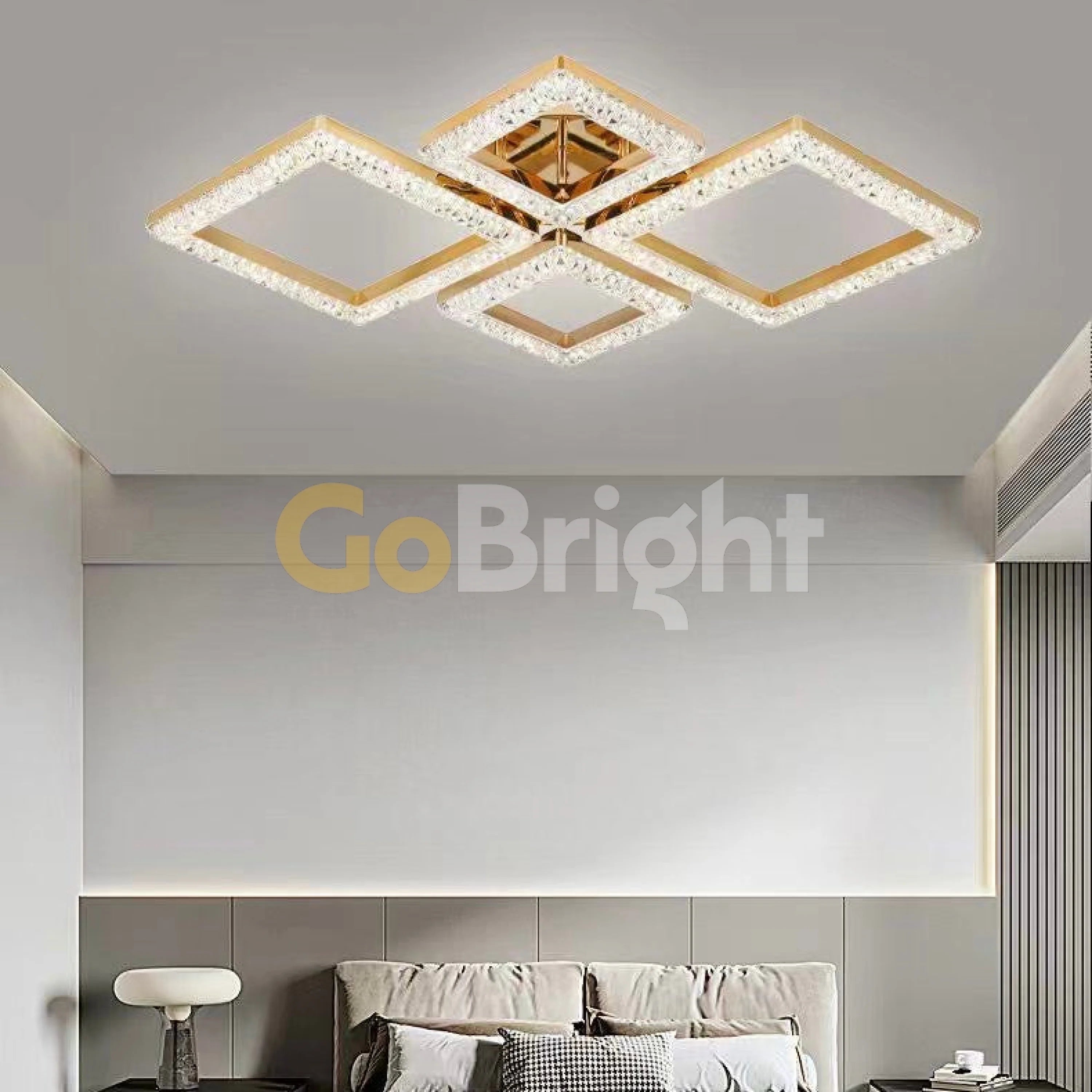 Lustra LED cu Telecomanda Elsabe 3 Tipuri de Lumini 100W Auriu