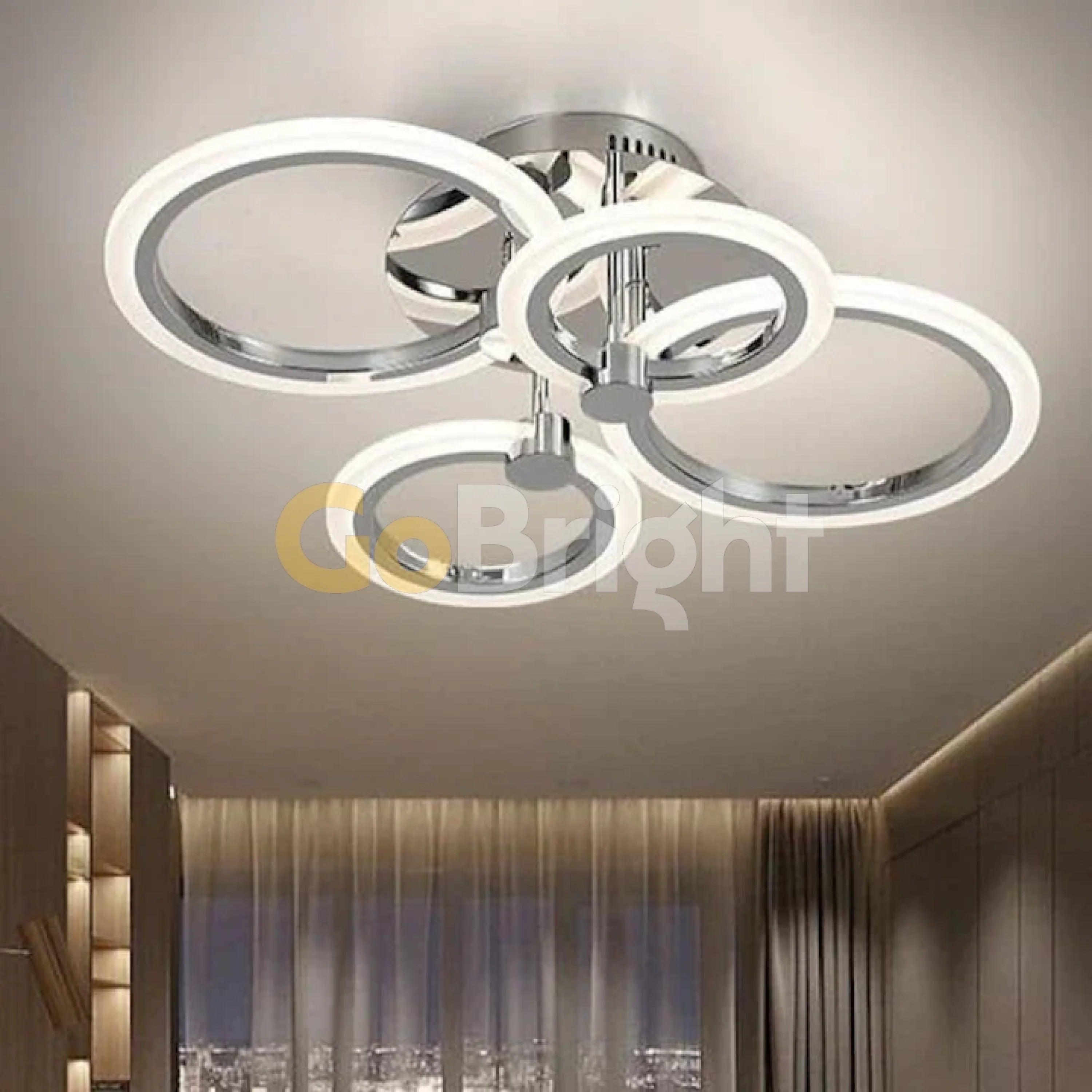 Lustra LED cu Telecomanda Odele 3 Tipuri de Lumini 108W Crom