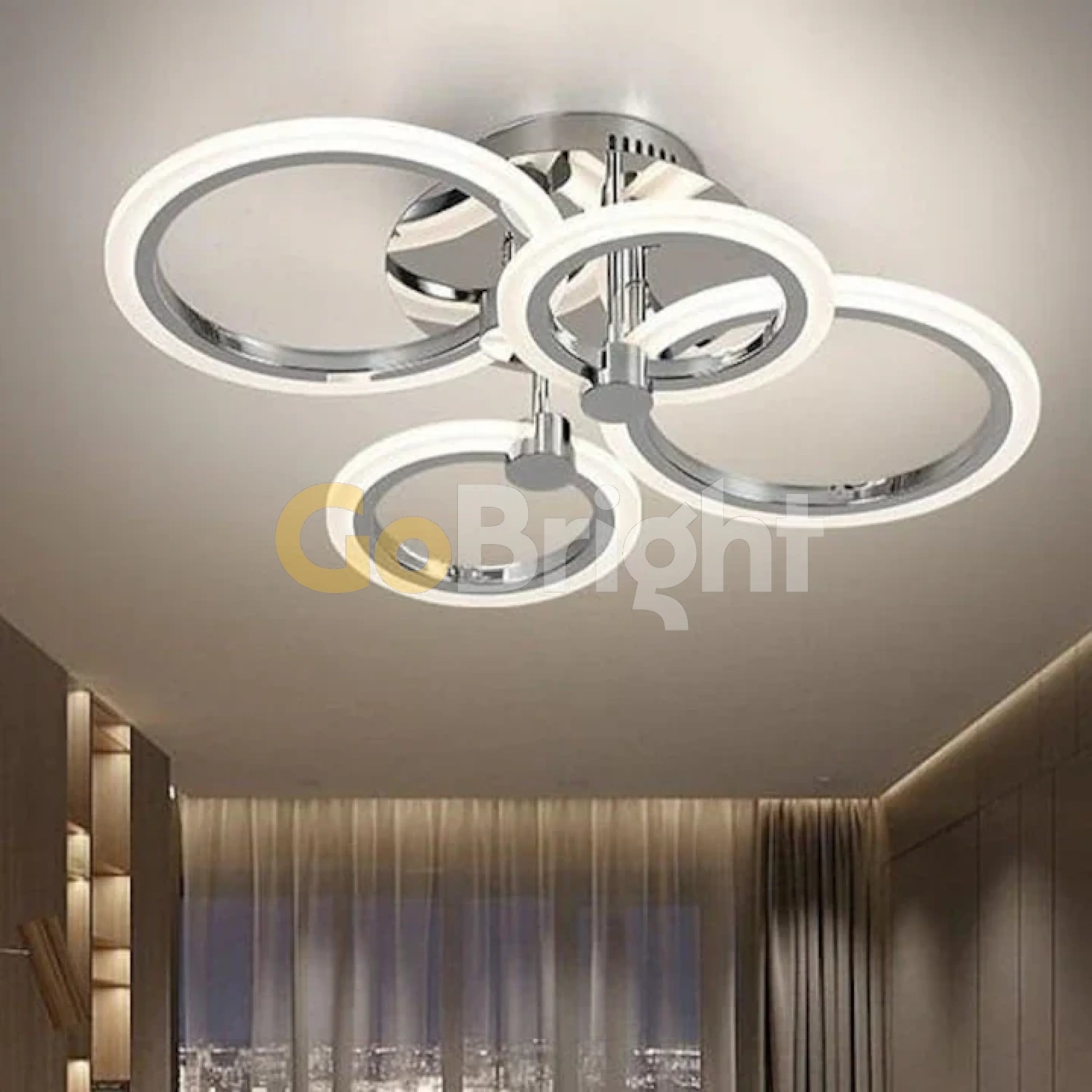 Lustra LED cu Telecomanda Odele 3 Tipuri de Lumini 108W Crom