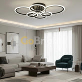 Lustra LED cu Telecomanda Odele 3 Tipuri de Lumini 112W Negru