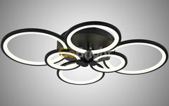 Lustra LED cu Telecomanda Odele 3 Tipuri de Lumini 188W Negru