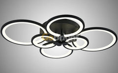 Lustra LED cu Telecomanda Odele 3 Tipuri de Lumini 188W Negru