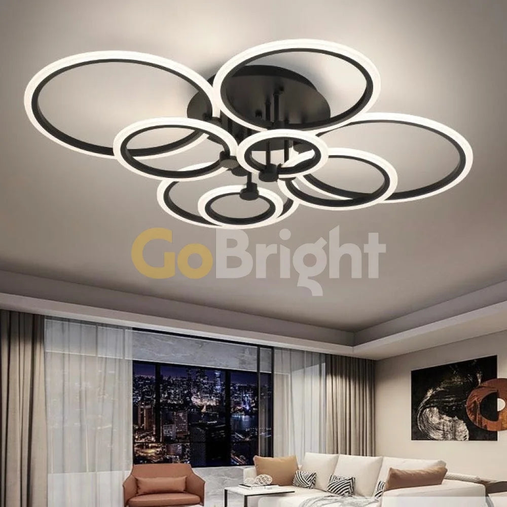 Lustra LED cu Telecomanda Odele 3 Tipuri de Lumini 284W Negru