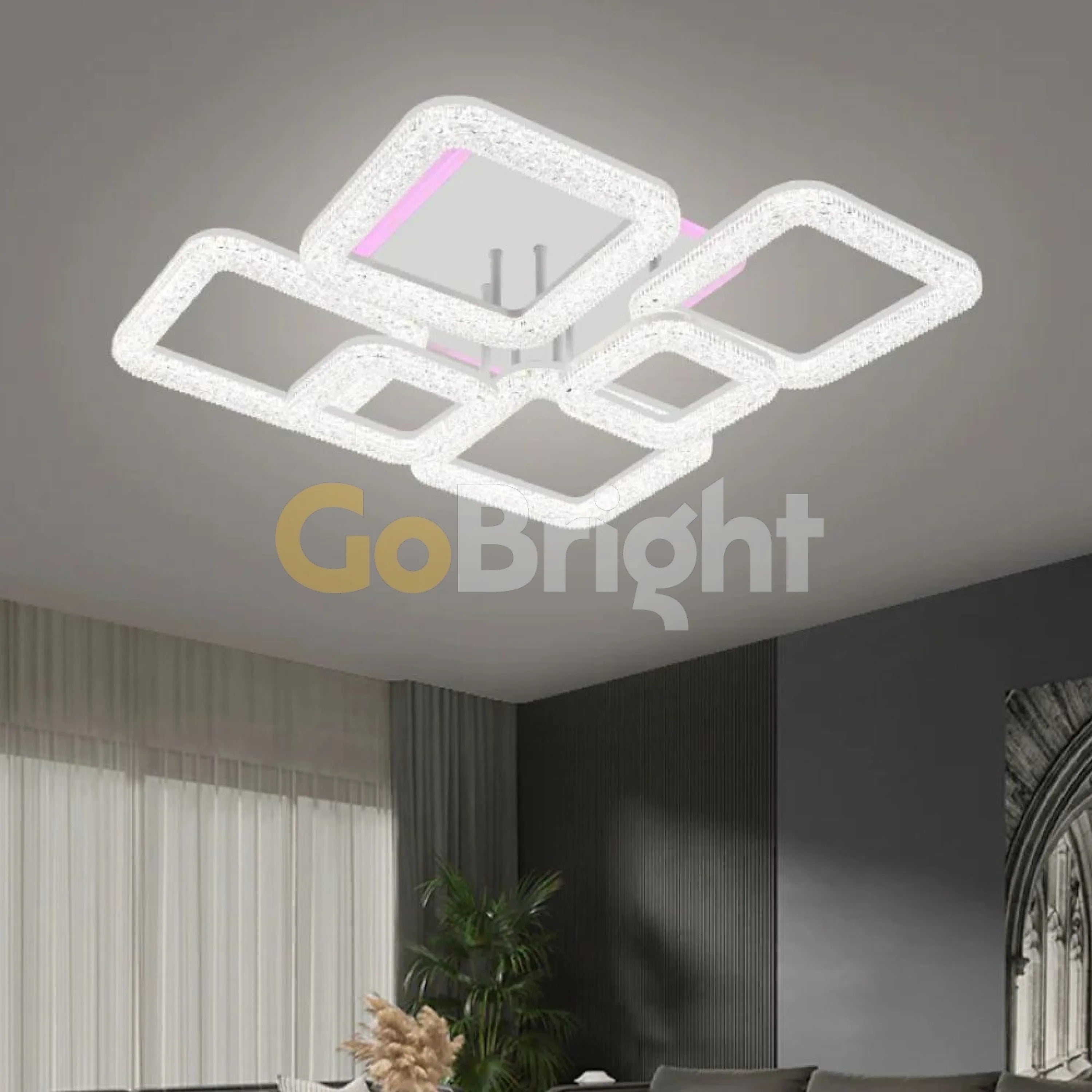 Lustra LED cu Telecomanda Safir 3 Tipuri de Lumini RGB 110W Alb