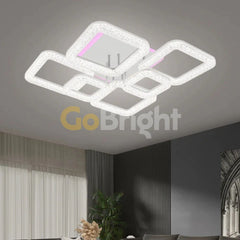 Lustra LED cu Telecomanda Safir 3 Tipuri de Lumini RGB 110W Alb