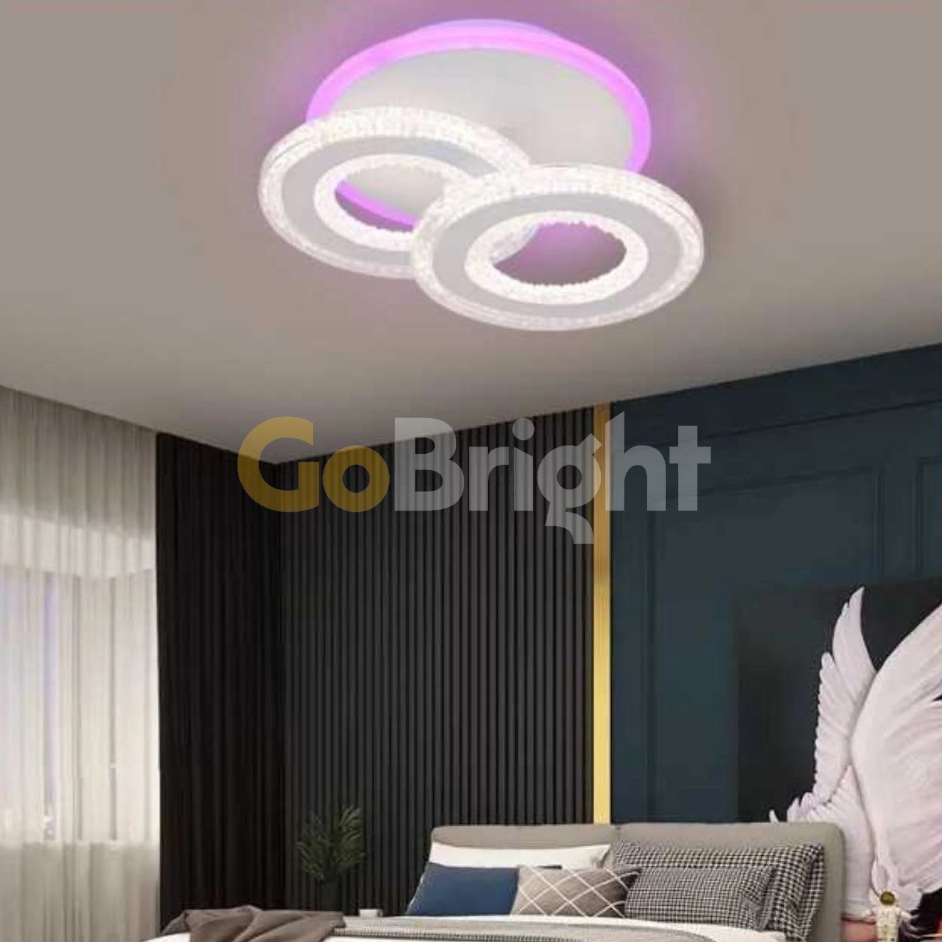 Lustra LED cu Telecomanda Safir 3 Tipuri de Lumini RGB 42W Alb