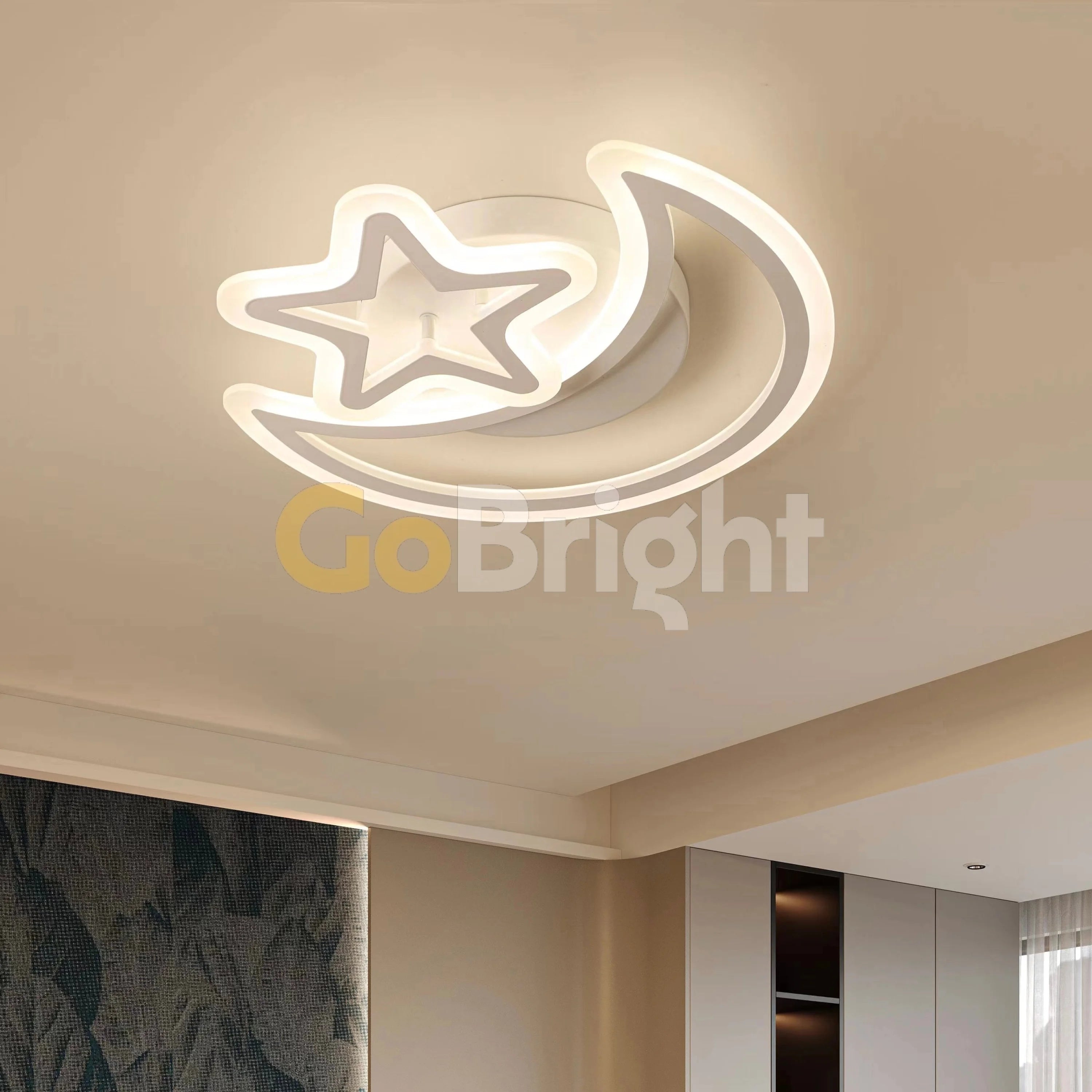 Lustra LED cu Telecomanda Star 3 Tipuri de Lumini 80W Alb