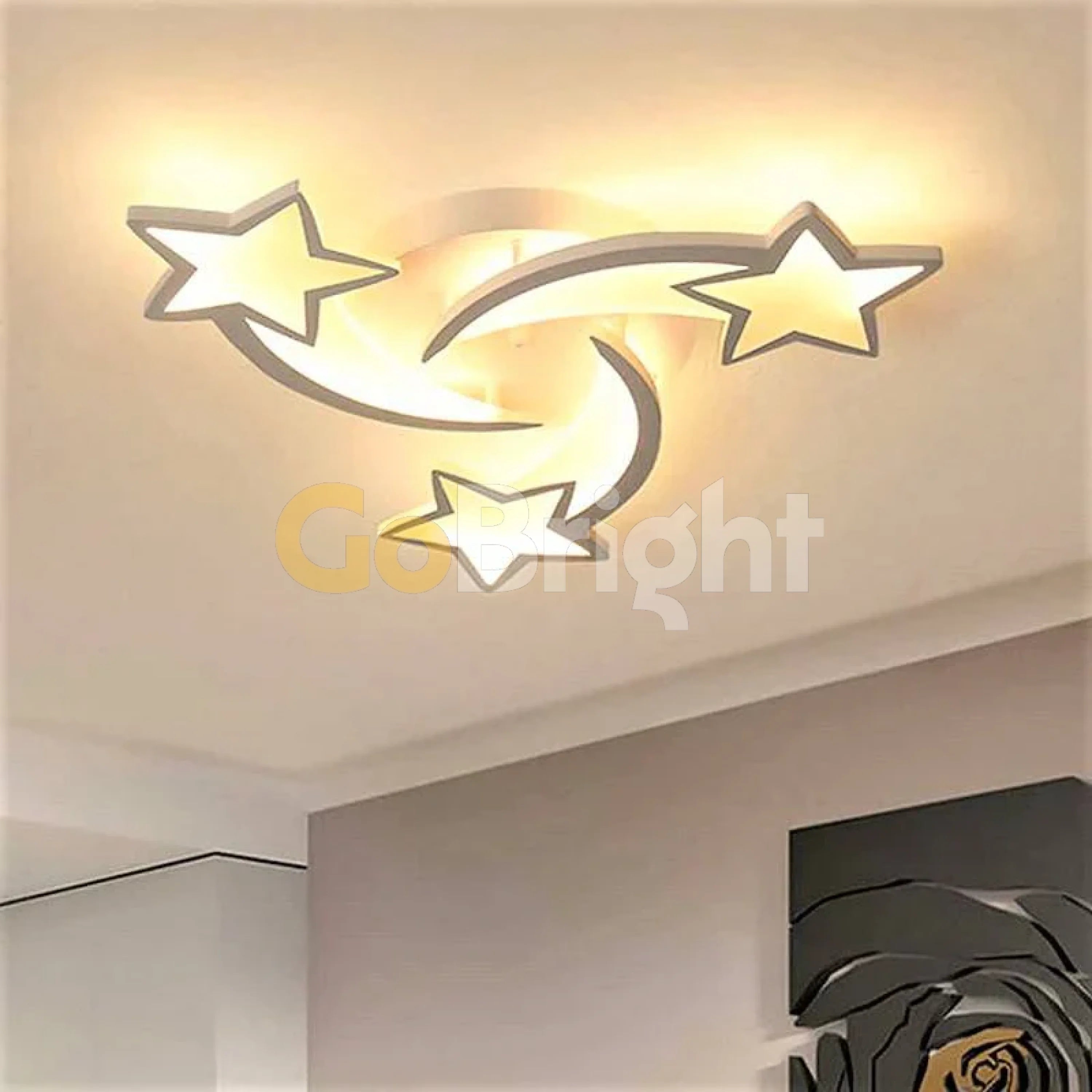 Lustra LED cu Telecomanda Star 3 Tipuri de Lumini 90W Alb