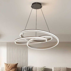 Pendul LED Diametru 50cm 120W cu Telecomanda Trinity 3 Tipuri de Lumini Negru