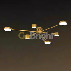 Lustra LED cu Telecomanda Zea 3 Tipuri de Lumini 72W Auriu