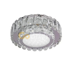 Lustra LED Diametru 30cm 60W cu Telecomanda Crystal 3 Tipuri de Lumini Crom