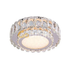 Lustra LED Diametru 30cm 60W cu Telecomanda Crystal 3 Tipuri de Lumini Crom