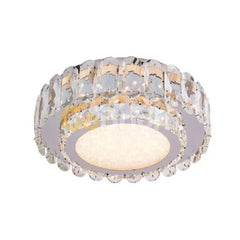 Lustra LED Diametru 30cm 60W cu Telecomanda Crystal 3 Tipuri de Lumini Crom