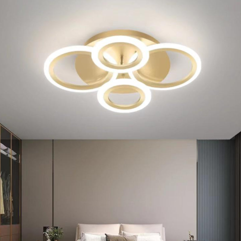 Lustra LED cu Telecomanda Estia 3 Tipuri de Lumini 84W Auriu