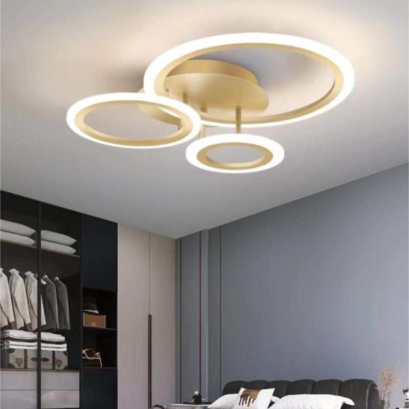 Lustra LED cu Telecomanda Estia 3 Tipuri de Lumini 76W Auriu