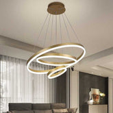 Pendul LED Diametru 60 + 40 + 20cm 150W cu Telecomanda Raven 3 Tipuri de Lumini Auriu