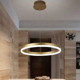 Pendul LED Diametru 40cm 50W cu Telecomanda Raven 3 Tipuri de Lumini Auriu