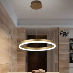 Pendul LED Diametru 40cm 50W cu Telecomanda Raven 3 Tipuri de Lumini Auriu