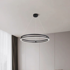 Pendul LED Diametru 60cm 136W cu Telecomanda Urban 3 Tipuri de Lumini Negru