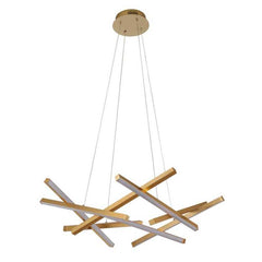 Pendul LED Diametru 70cm 76W cu Telecomanda Trinity 3 Tipuri de Lumini Auriu