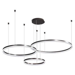 Pendul LED Diametru 60 + 40 + 30cm 160W cu Telecomanda Raven 3 Tipuri de Lumini Negru