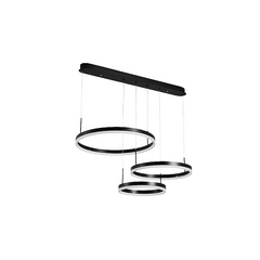 Pendul LED Diametru 60 + 40 + 30cm 160W cu Telecomanda Urban 3 Tipuri de Lumini Negru