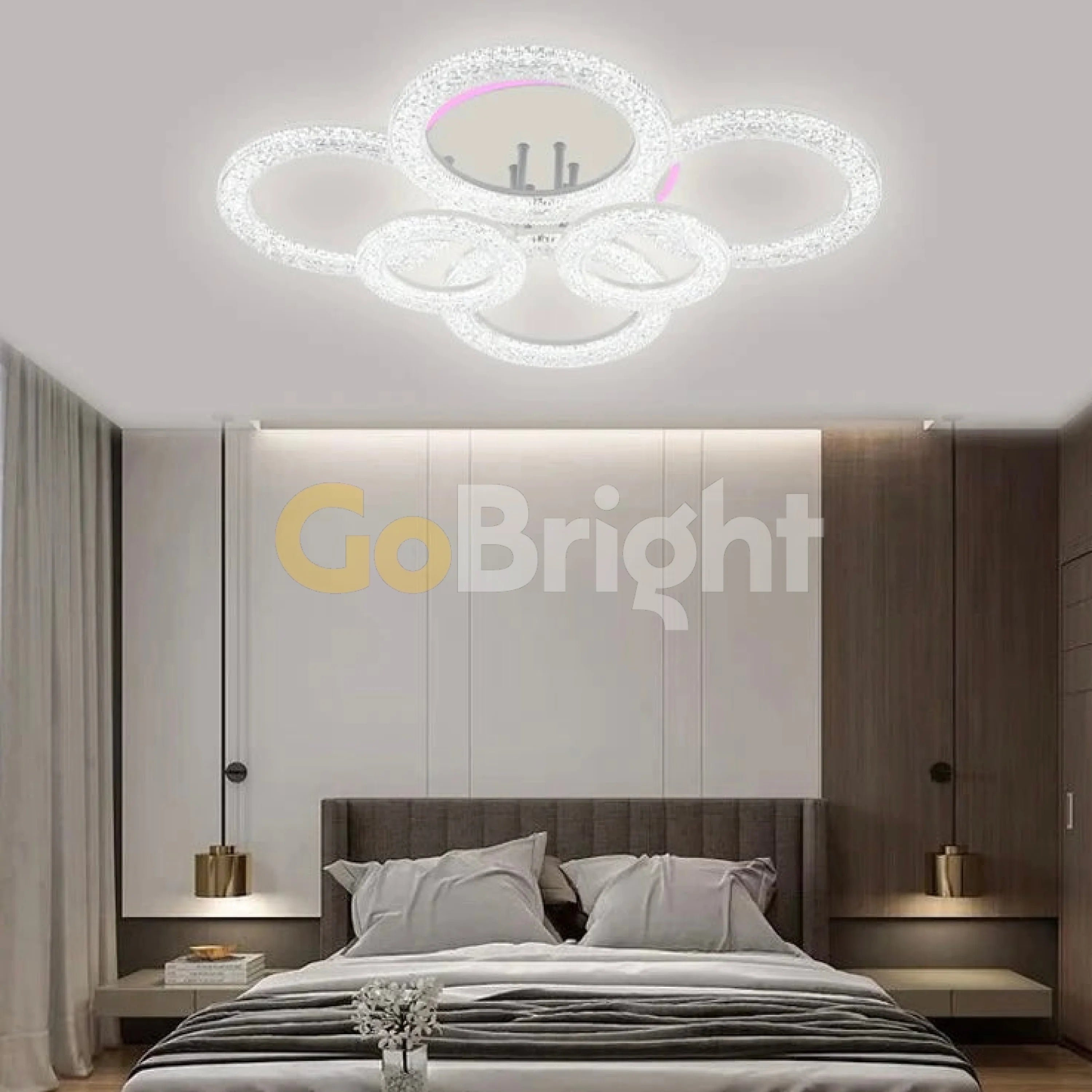 Lustra LED RGB 100W cu Telecomanda Safir 3 Tipuri de Lumini Alb