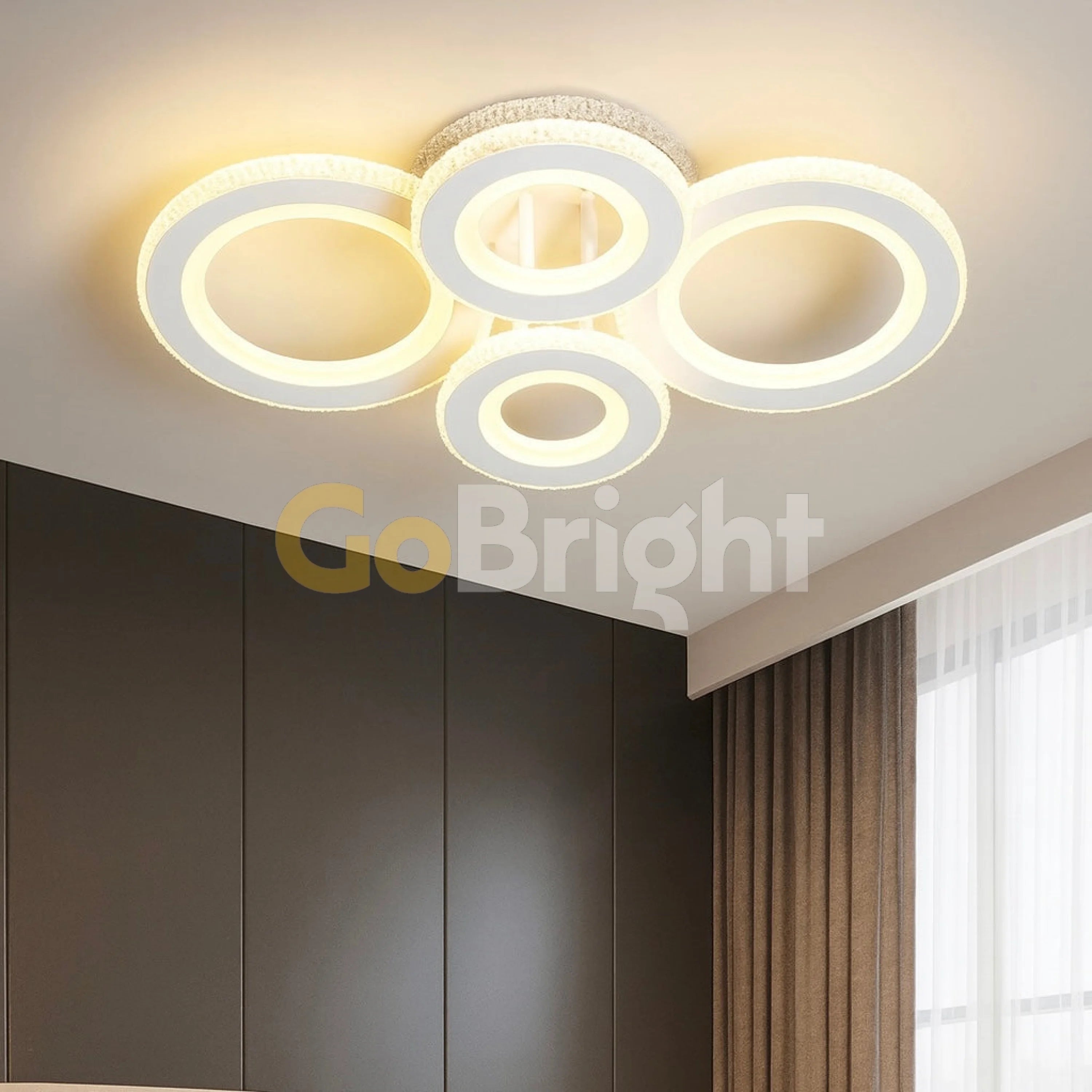 Lustra LED RGB 126W cu Telecomanda Liam 3 Tipuri de Lumini Alb