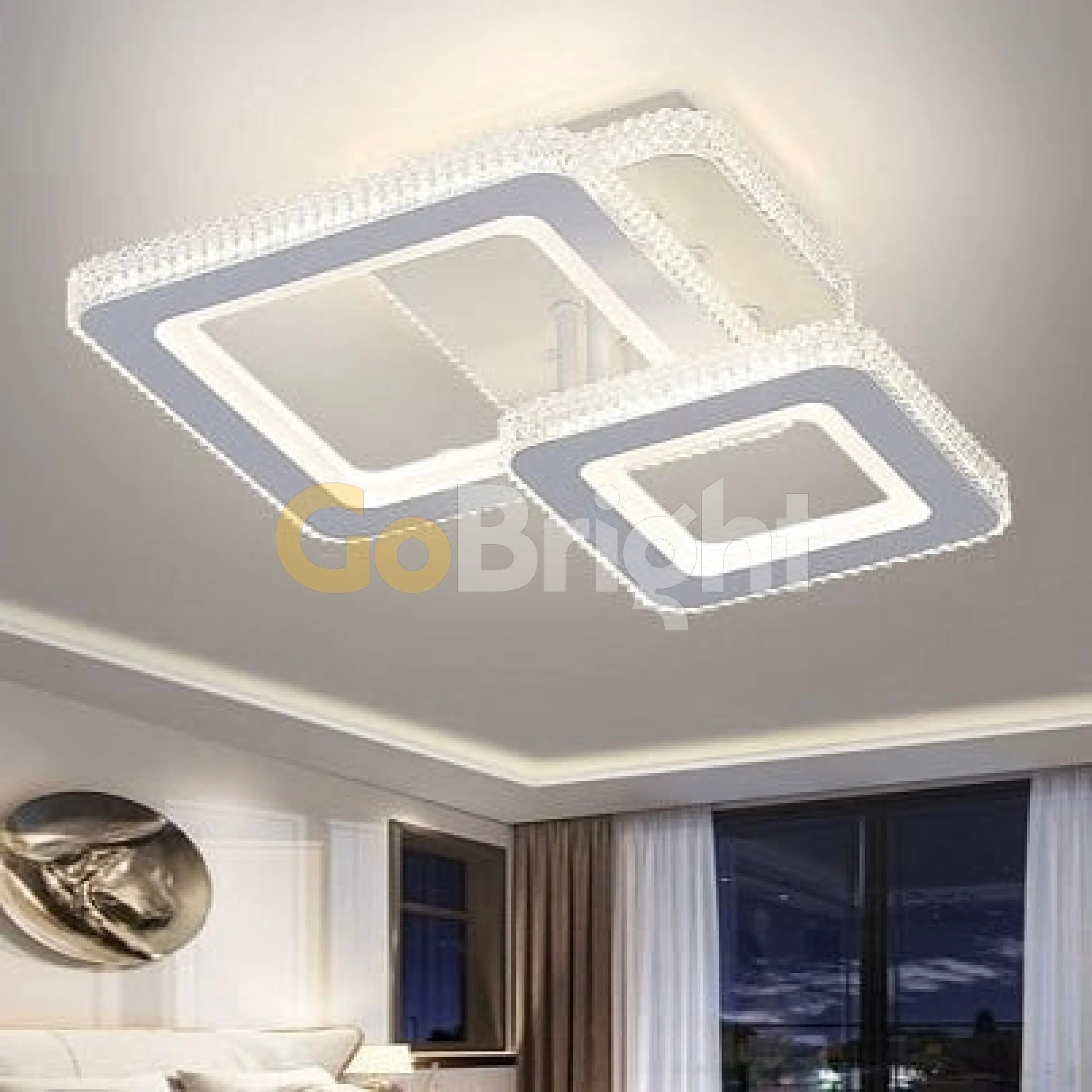 Lustra LED RGB 65W cu Telecomanda Liam 3 Tipuri de Lumini Alb