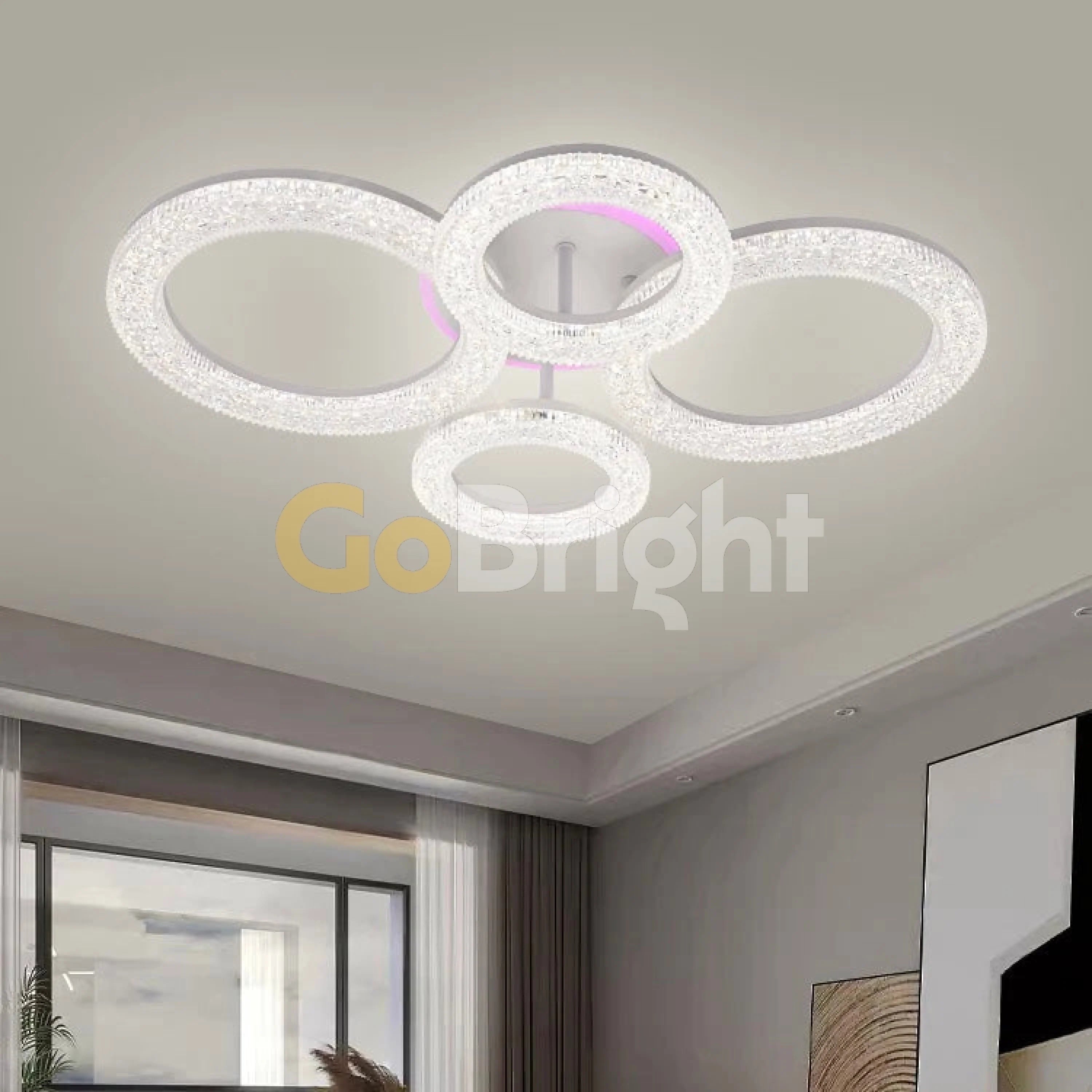 Lustra LED RGB 65W cu Telecomanda Safir 3 Tipuri de Lumini Alb