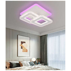 Lustra LED cu Telecomanda Safir 3 Tipuri de Lumini RGB 42W Alb