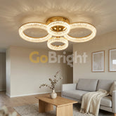 Lustra LED Scarlet 120W cu Telecomanda 3 Tipuri de Lumini Auriu