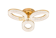 Lustra LED Scarlet 80W cu Telecomanda 3 Tipuri de Lumini Auriu