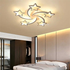 Lustra LED cu Telecomanda Star 3 Tipuri de Lumini 120W Alb