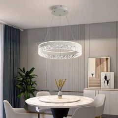 Pendul LED Diametru 60cm 124W cu Telecomanda Trinity 3 Tipuri de Lumini Alb